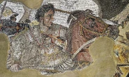 Alexander on his horse Bucephalus in the Alexander Mosaic