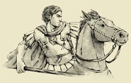 Alexander and Bucephalus, as they appear in the artwork of the Pyrrhus of Epirus, Trajan, and Ismail campaigns