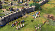 A Lancaster town defending against a Templar attack