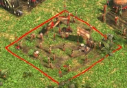 In-game Haudenosaunee Community Plaza, with Villagers tasked