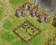A pig pen, as seen in Old Friends