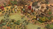 AoE2-DE-unnamed-expansion-SS-1.png (4.63 MB) A Khitan city under attack; some Scenario Editor objects like Ox Carts, Packed Town Centers, and Donkeys can be seen