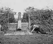 A Quaker Gun in use during the American Civil War