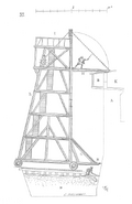 Schematic of a Siege Tower from the Dictionary of French Architecture from 11th to 16th Century (1856) by Eugène Viollet-le-Duc