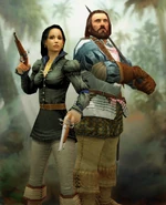 Act 1 blood.png (1.05 MB) Elisabet and Morgan in the original game