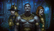 Rise of the Rajas box art. Gajah Mada is the person to the center, one on the right is Bayinnaung, and in the left end is Suryavarman I.