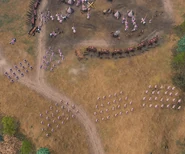 Charles of Navarre's army and camp on top of the hill