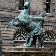 Statue of Alexander taming Bucephalus in the court of Edinburgh City Chambers