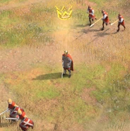 King Harold leading the Saxon forces at The Battle of Hastings