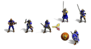 The Militia line, with the Legionary in the bottom row