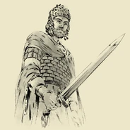 Byzantine Emperor Michael Palaiologos as portrayed in campaign cutscenes