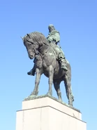 Statue of Jan Zizka by Bohumil Kafka on the National Monument at Vítkov, Prague