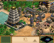 The Indians' unique architecture set in the HD Edition, with the new Wonder. Some Scenario Editor objects can also be seen