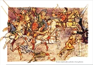 Knights chasing Cavalry Archers from a 11th c. manuscript