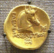 Coin depicting Bucephalus, issued by Seleucus I Nicator, in the British Museum