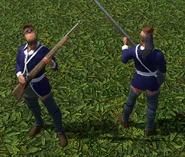 Two in-game Lenape Warriors