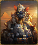 "Divine Feline"[2] alternative portrait from the Pantheon Pin-Up Event[3]