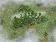 Promotional image of the marsh random map.