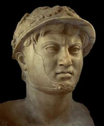 Pyrrhus marble bust.jpg (18 KB) Marble bust of Pyrrhus found in the Villa of the Papyri at Herculaneum, now in the National Archaeological Museum of Naples, Italy