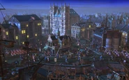 London at night in the original game