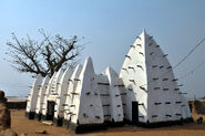 The Larabanga Mosque, Ghana, that the African Monastery is based on, is a good example of Sudano-Sahelian architecture.