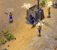 Certain units stunned by Shockwave. Notice that the affected units have a whirl above them in The Titans