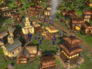 Japanese buildings near Jesuit Mission settlement in the original game