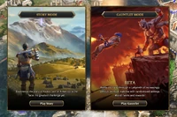 Arena of the Gods mode selection menu