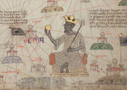 Illustration of Mansa Musa in the Catalan Atlas