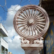 A replica of the Ashoka Chakra at Amaravati, Andhra Pradesh, India