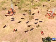 Mongol nomads with Yak herds in Age of Empires III: The Asian Dynasties