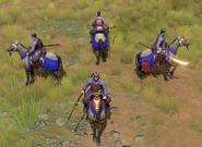 Views of the Medium Naginata Rider with Copper Armory upgrades