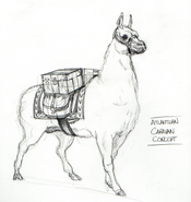 Concept art of the Llama Caravan