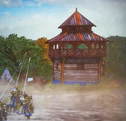 In-game art of the Wooden Fortress seen in the intro screen of Great Stand on the Ugra River