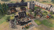 A Knights Templar town featuring their unique Fortress building and featuring French, Polish, and Castilian flags and units