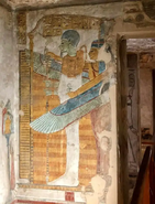 Mâat surrounding Ptah with her wings in the Tomb of Setnakhte, Theban Necropolis