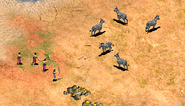 Villagers hunting a Zebra in Age of Empires II