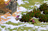 Foragers harvesting a Berry Bush in Age of Empires II