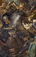 Jan Zizka depicted in the painting Battle of Grunwald by Jan Matejko.
