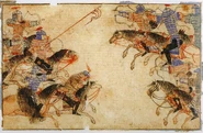 Mongol cavalry as depicted in Rashid-ad-Din's Jami' at-Tawarikh; early 14th century