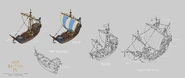 Concept art for the Trade Ship