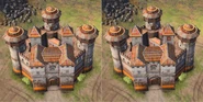 An Ottoman Keep before (left) and after (right) adding a Great Bombard Emplacement