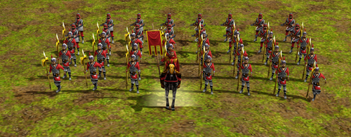 A General leading some Halberdiers