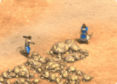 Villagers mining Gold in Age of Empires II: Definitive Edition
