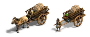 Sprites of Trade Carts in the Definitive Edition: European cart on the left, American on the right