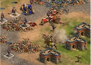 Hector uses a Heavy Cavalry model in-game. In this screenshot, he appears as a unit of the yellow player, charging at the player's units.