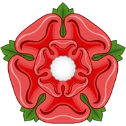 The Red Rose of Lancaster, the heraldic badge of the eponymous royal House