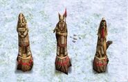 The statue models for the three Norse Major Gods: Thor, Odin, and Loki