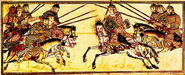 Mongol lancers as depicted in Jami' at-Tawariḫ by Rashi ad-Din, Ilkhanid Persia