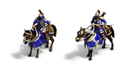 The Cavalry Archer line, with the Cavalry Archer on the left, in the Definitive Edition